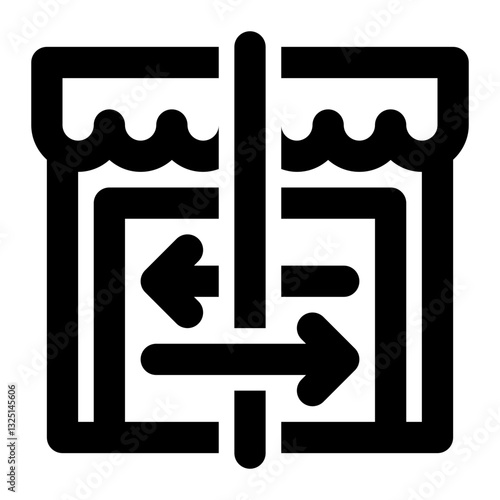 Merger, Business Merger, Business Integration Outline Icon
