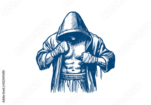 Boxer boxing hand drawn sketch vector illustration