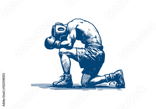 Boxer boxing hand drawn sketch vector illustration