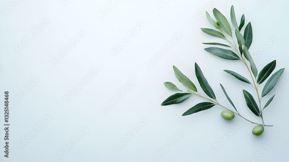 Fototapeta premium Sprig with an olive on a white background