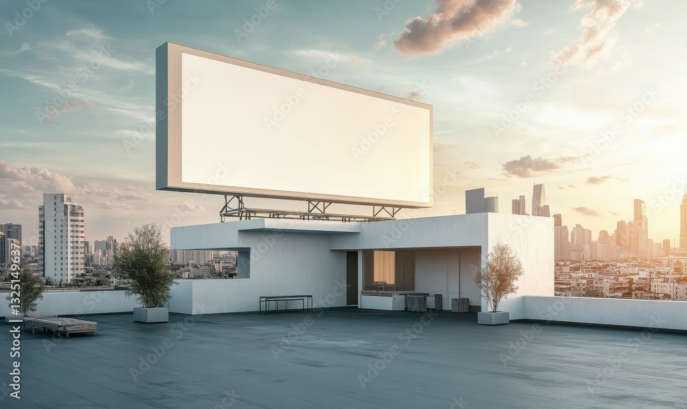 Billboard On The Roof Mockup Billboard On The Roof Mockup