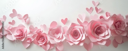 Pink roses adorned with paper hearts create a romantic and inviting atmosphere for special occasions