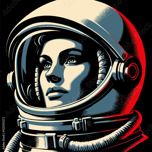 Astronaut in spacesuit. Portrait of an astronaut. EPS 10 version.