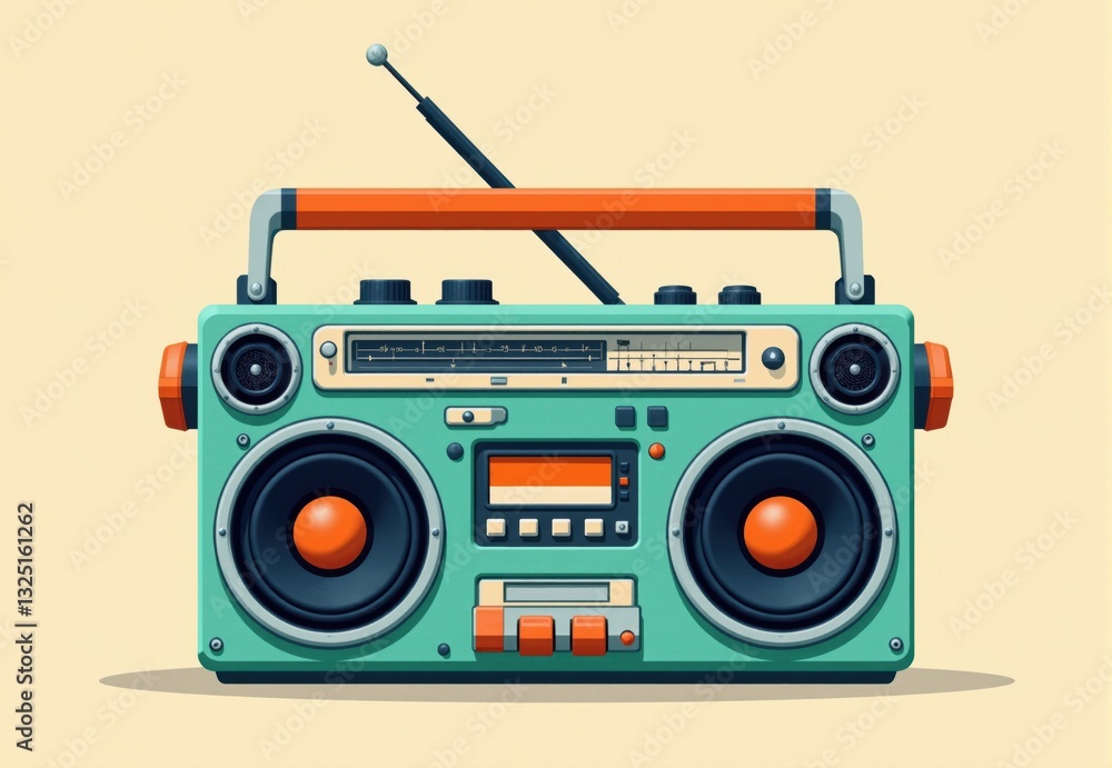 Fototapeta premium Illustration of a Vintage Boombox
