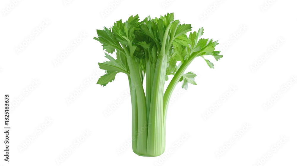 Fresh celery stalks with leaves on transparent background Fresh celery stalks with leaves on transparent background