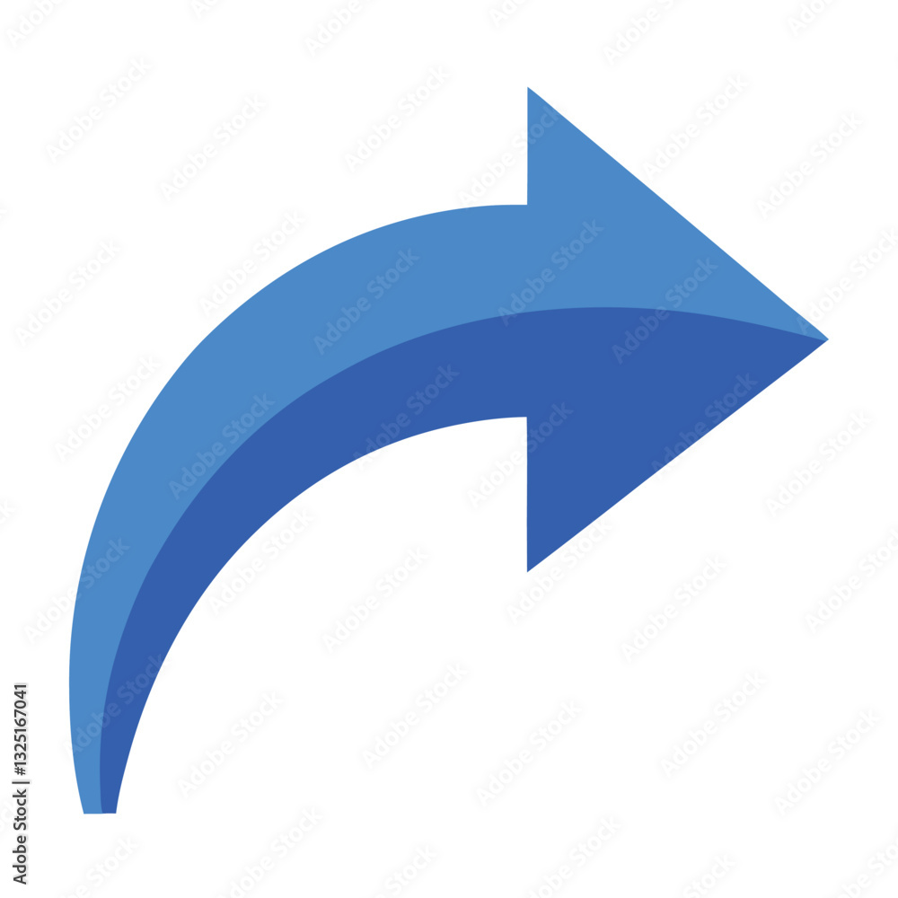 Dynamic Blue Curved Arrow Points Rightward Dynamic Blue Curved Arrow Points Rightward