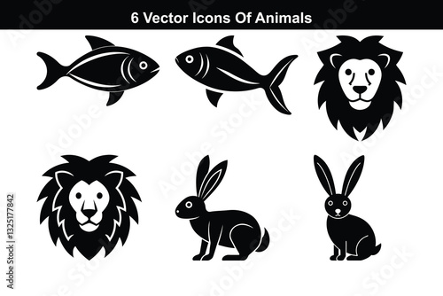 Set of funny cartoon animals with rabbits, bunnies, and other cute creatures in a playful, colorful style