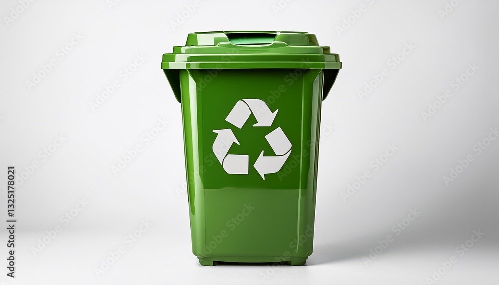 a green recycling dustbin isolated on a white background a green recycling dustbin isolated on a white background