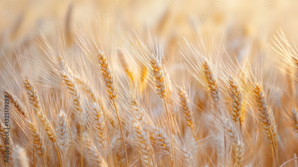 Close up view of a golden wheat field in sunlight Close up view of a golden wheat field in sunlight