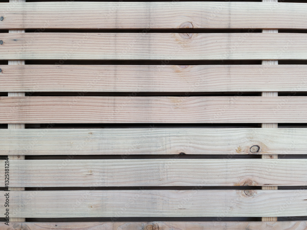 Fototapeta premium Natural Wooden Fence Panels with Horizontal Planks