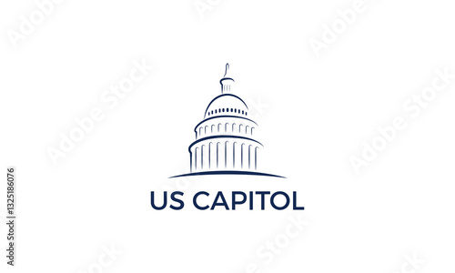 Wallpaper Mural US capitol icon line stroke, capitol logo vector. Torontodigital.ca