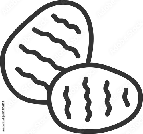 里芋のアイコン（線画）のイラスト