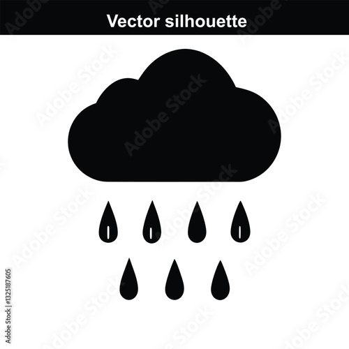 Cloud with raindrops icon representing weather and cloud computing