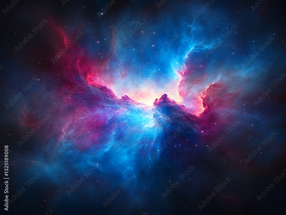 Fototapeta premium Cosmic nebula bursts of color, space background art