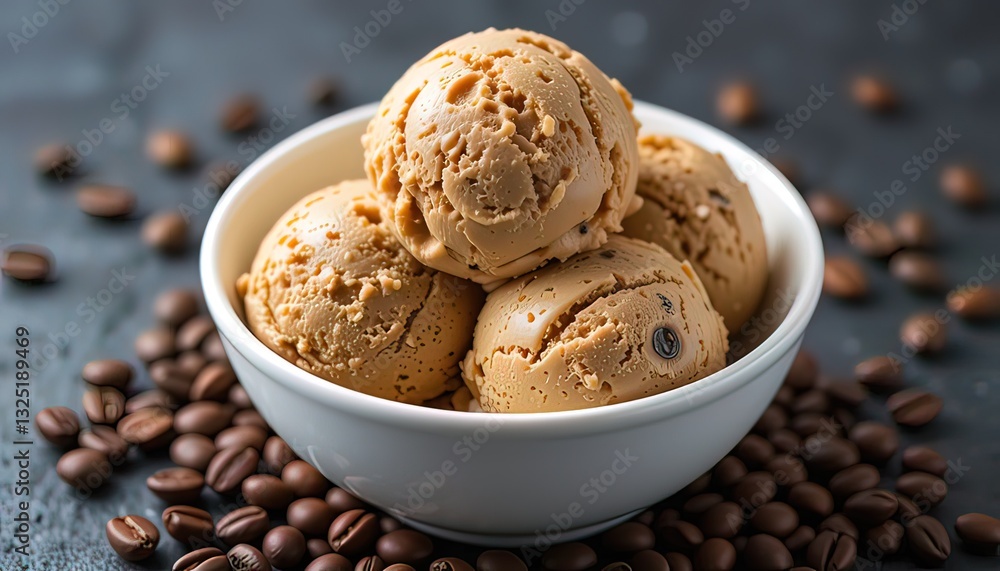 Coffee Bliss: Creamy Coffee Ice Cream with Roasted Beans Coffee Bliss: Creamy Coffee Ice Cream with Roasted Beans