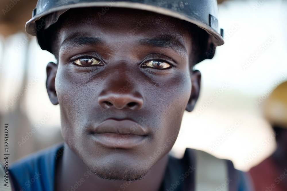 Man wearing a hard hat and a helmet Man wearing a hard hat and a helmet