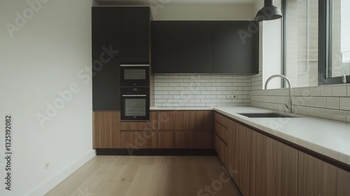 Wallpaper Mural Sleek Kitchen with Hidden Pantry Door and Natural Light Torontodigital.ca