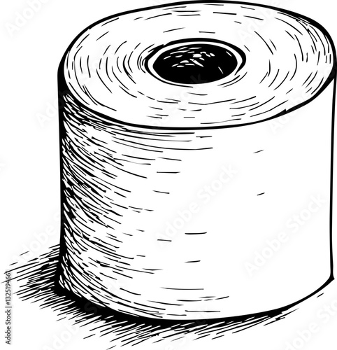 Illustration einer Toilettenpapierrolle in monochromatischem Stil