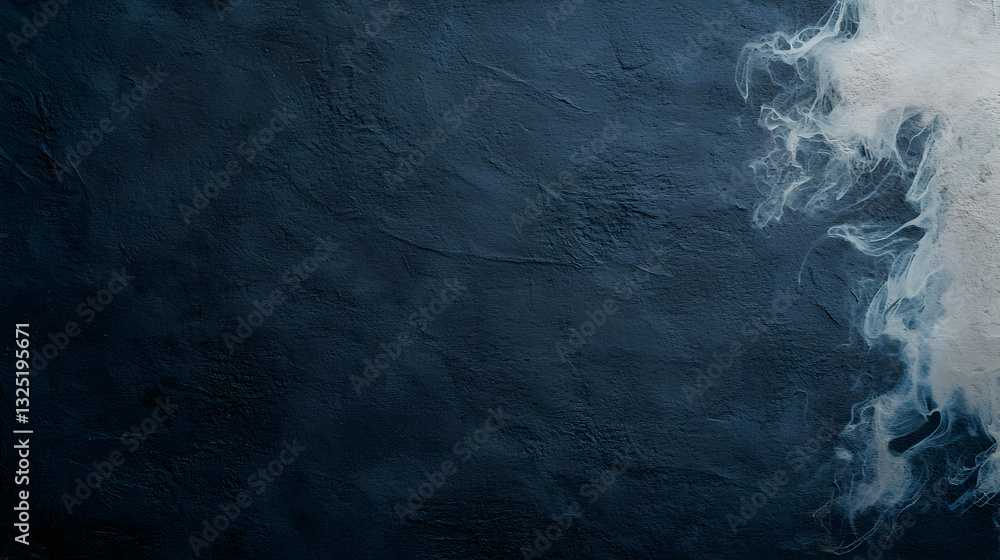 Naklejka premium Abstract Dark Blue Textured Background With White Flowing Elements and Minimalist Design