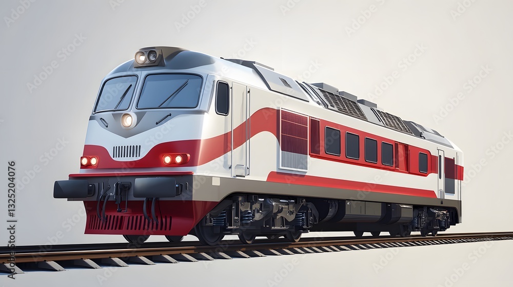 High Speed Modern Train Locomotive on Railway Track - Professional Realistic Image High Speed Modern Train Locomotive on Railway Track - Professional Realistic Image