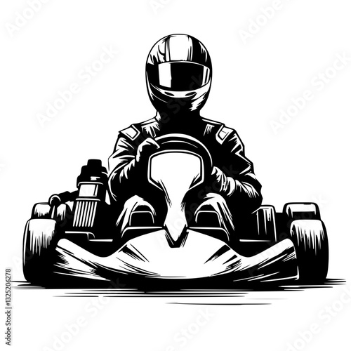 Go-kart racer silhouette