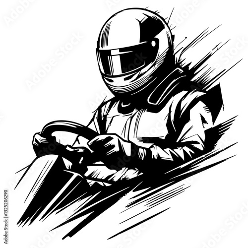 Go-kart racer silhouette