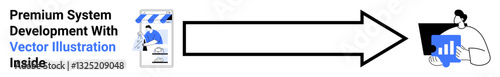 E-commerce platform with storefront transitions into data analysis by a professional on a desktop. Ideal for business strategy, technology, systems, e-commerce, operations, innovation, flat landing