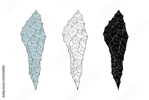 Stone age primitive tools vector illustration