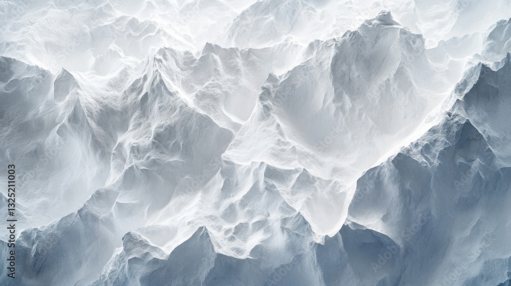 Obraz premium A high-resolution canvas of pure white, its surface adorned with a natural, intricate pattern that evokes the grandeur of a pristine mountain peak or the ethereal beauty of a celestial body.