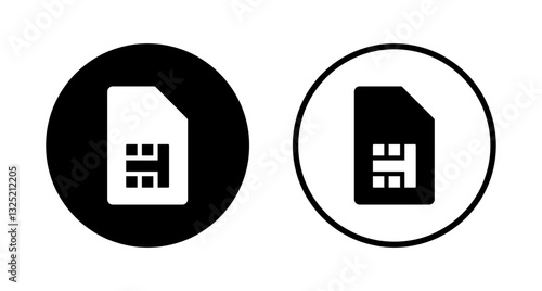 Sim card icon logo design. dual sim card sign and symbol