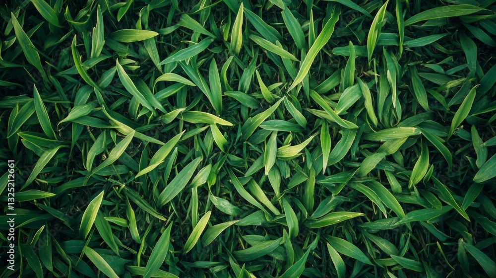 Naklejka premium Green Grass Blades Texture Background