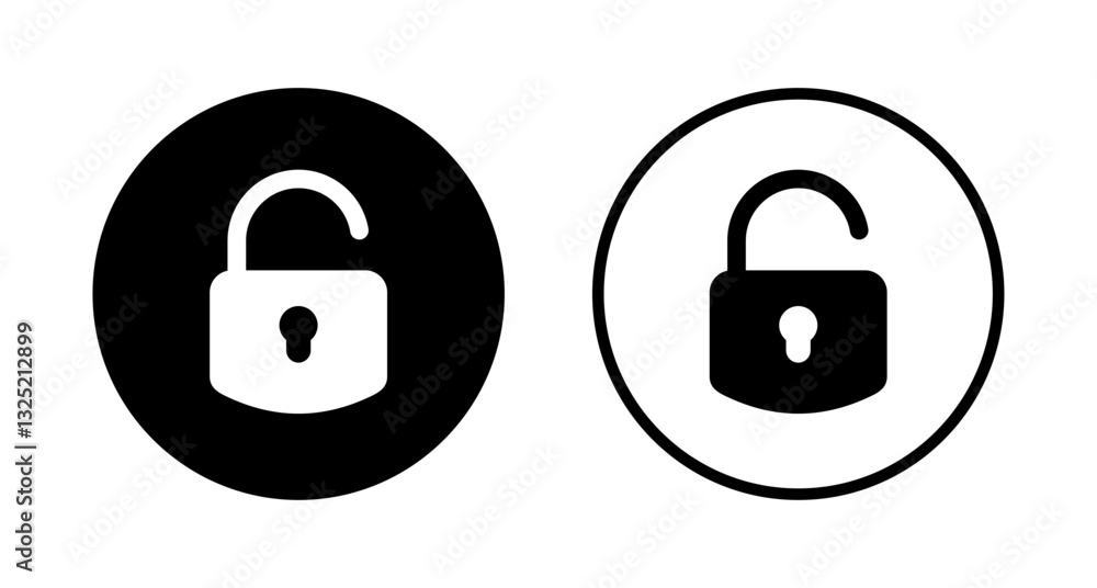 Unlock icon logo design. Unlock sign and symbol. unlocked padlock icon Unlock icon logo design. Unlock sign and symbol. unlocked padlock icon