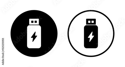 Usb icon logo design. Flash disk sign and symbol. flash drive sign. usb charging