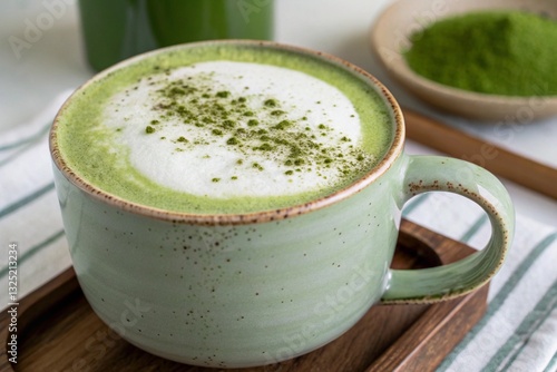 A cup of matcha latte