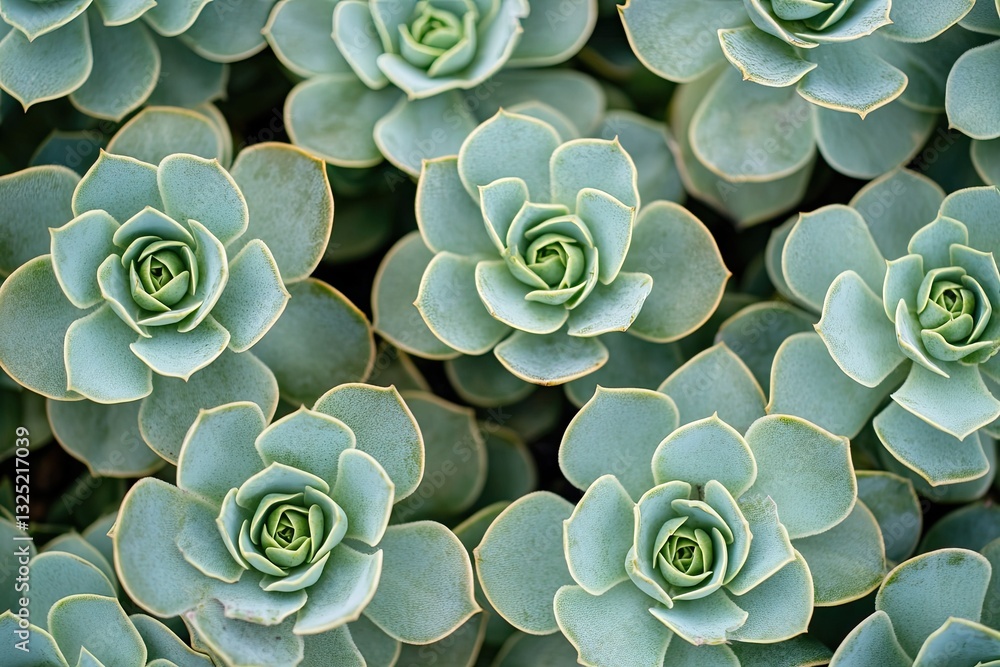 A Stunning Closeup of a Collection of Succulent Plants in a Dusty Green Hue A Stunning Closeup of a Collection of Succulent Plants in a Dusty Green Hue