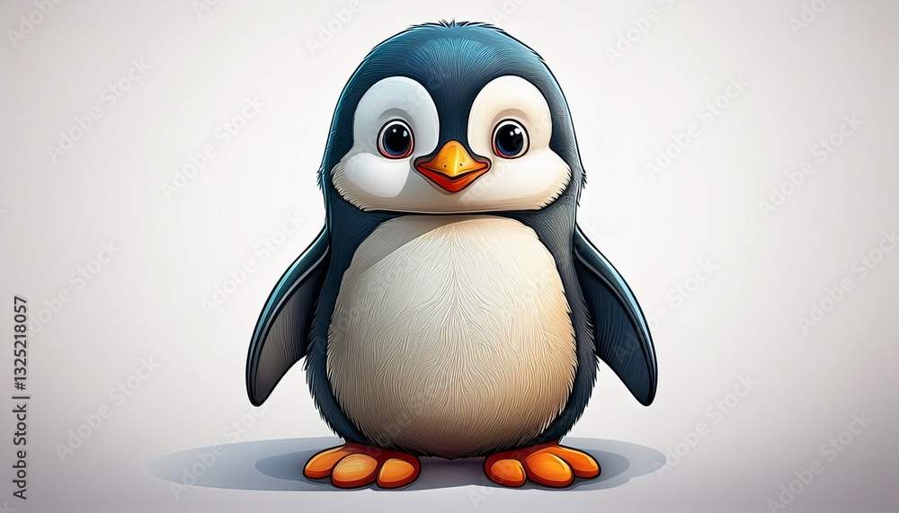 Fototapeta premium a cartoon penguin is standing on a white background generated using ai