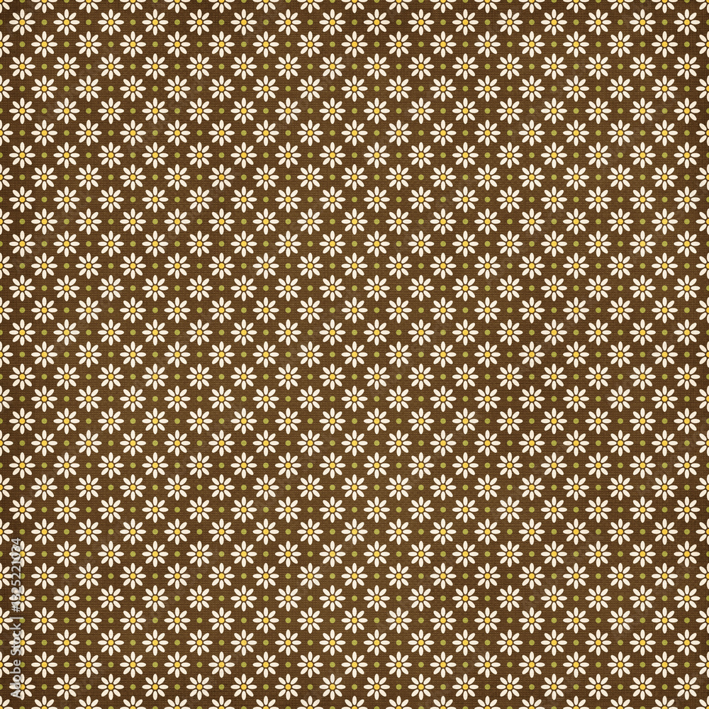 Floral geometric paper with daisy and ditsy seamless ornamental pattern fabric Floral geometric paper with daisy and ditsy seamless ornamental pattern fabric