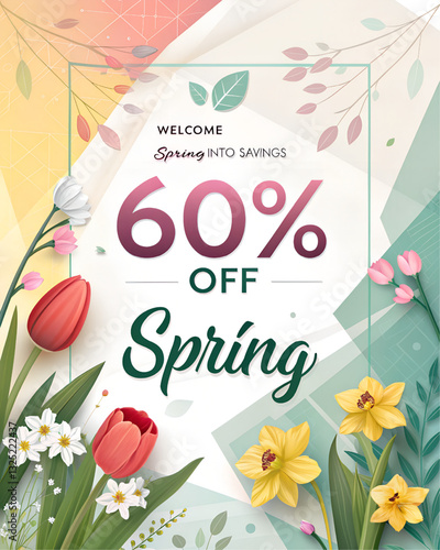 Bright posters to encourage viewers to take advantage of sales for both online and in-store promotions.