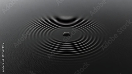 Drop creates ripples in calm water, effect, abstract pattern