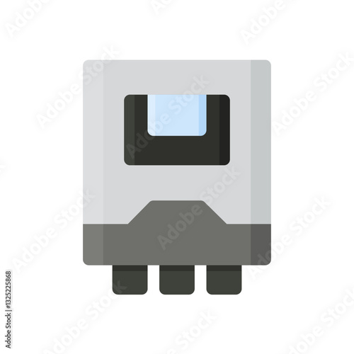 solar inverter flat icon illustration