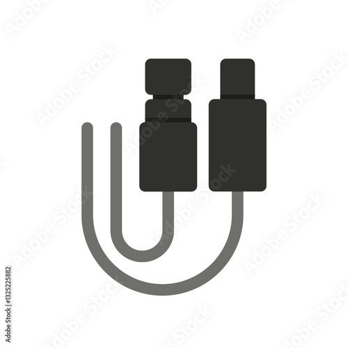 solar panel cables & connectors flat icon illustration