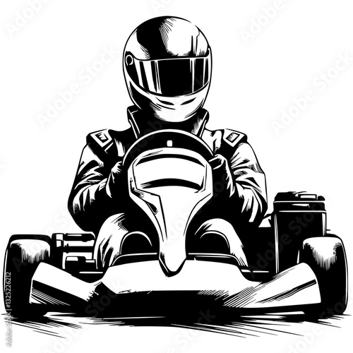 Go-kart racer silhouette