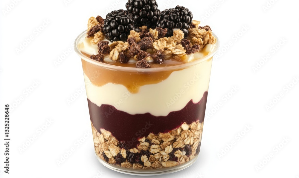 Delicious Layered Yogurt Parfait with Fresh Blackberries and Crunchy Granola for a Healthy Breakfast or Snack Option Delicious Layered Yogurt Parfait with Fresh Blackberries and Crunchy Granola for a Healthy Breakfast or Snack Option