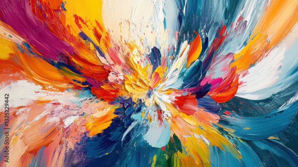 A vibrant canvas of abstract shapes, each a unique burst of color, swirling and intermingling in a symphony of hues. A vibrant canvas of abstract shapes, each a unique burst of color, swirling and intermingling in a symphony of hues.