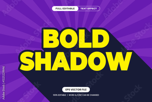 Stylish bold long shadow editable text effect, font graphic style. Perfect for headlines, banners, and posters.