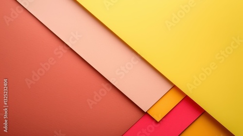 Free Download A unique blend of beige, brown, coral, and yellow creates a stunning abstract geometric cardboard texture. - GFXLoad