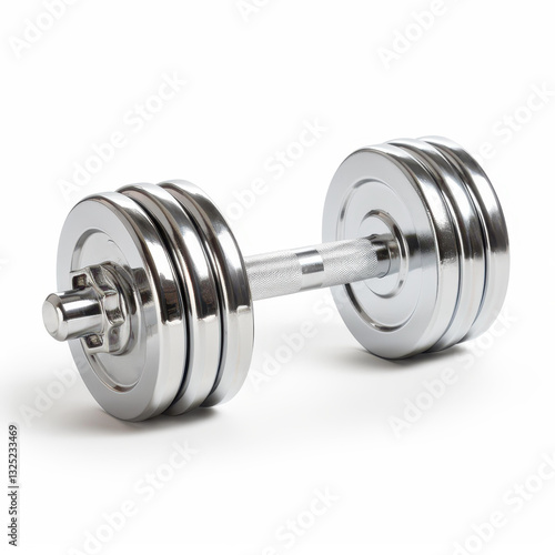 Perfectly crafted dumbbell cutout, ideal for fitness projects and promotional materials on a clean, white backdrop.
