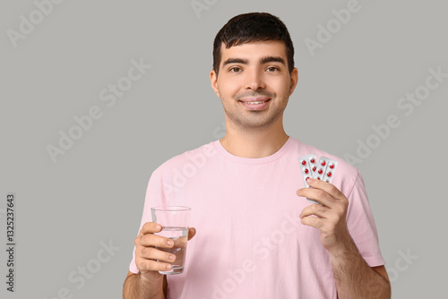 Young man with blisters of ...