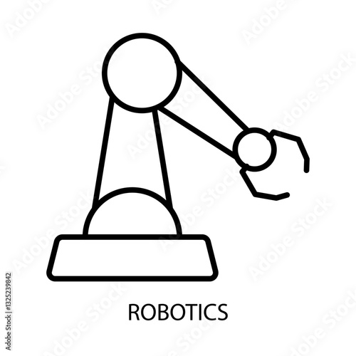 Robotics – Robotic Arm Representing Automated Machines and AI-driven Tasks with Editable Stroke