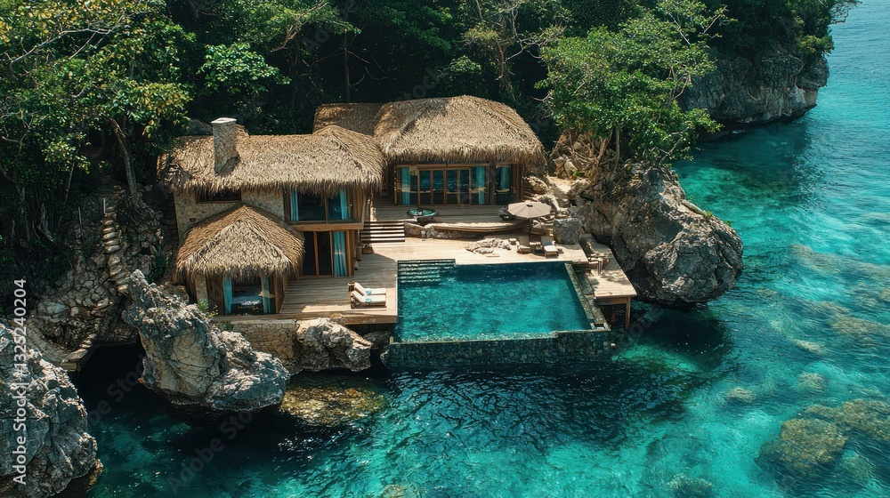 Luxurious beachfront villa with private infinity pool. Luxurious beachfront villa with private infinity pool.